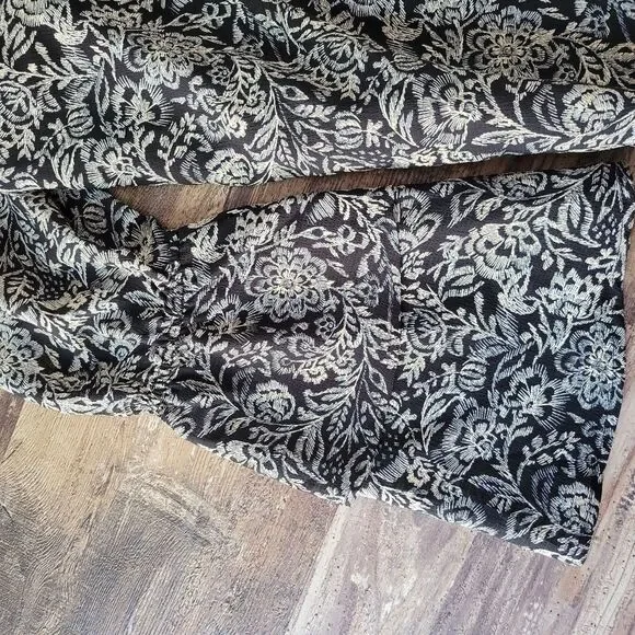 A New Day black Printed Bell Sleeve Dress Size medium - Picture 4 of 7